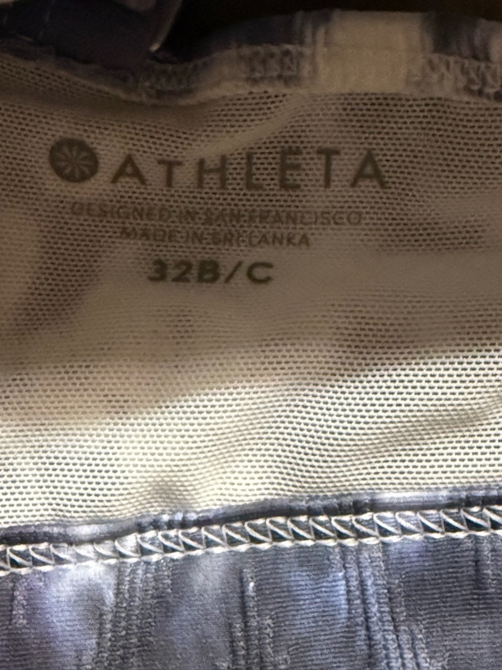 Athleta Women’s Blue & White Tie Dye Swim Top Size 32 B/C Underwire - Picture 6 of 6